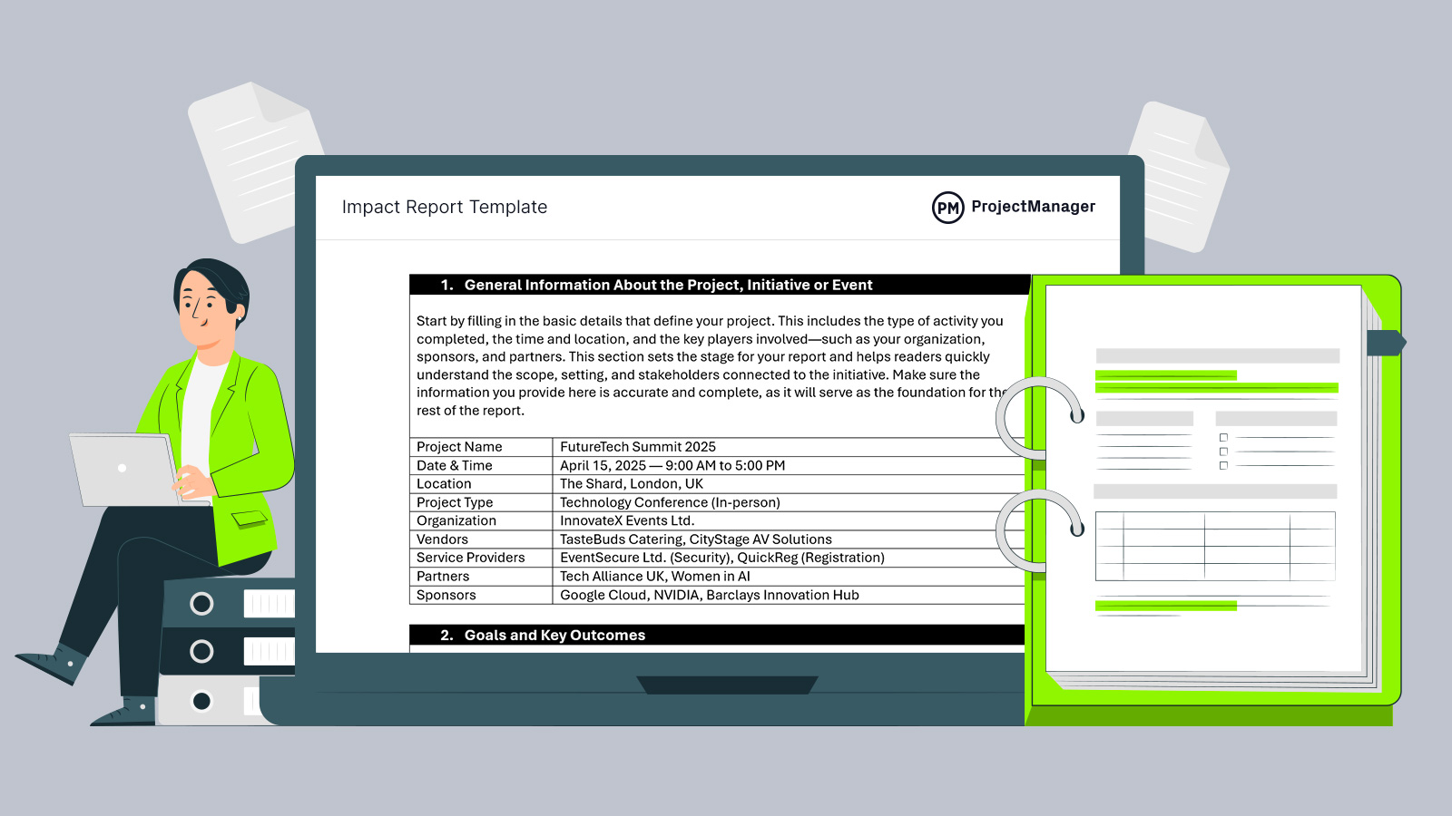Impact report template from ProjectManager