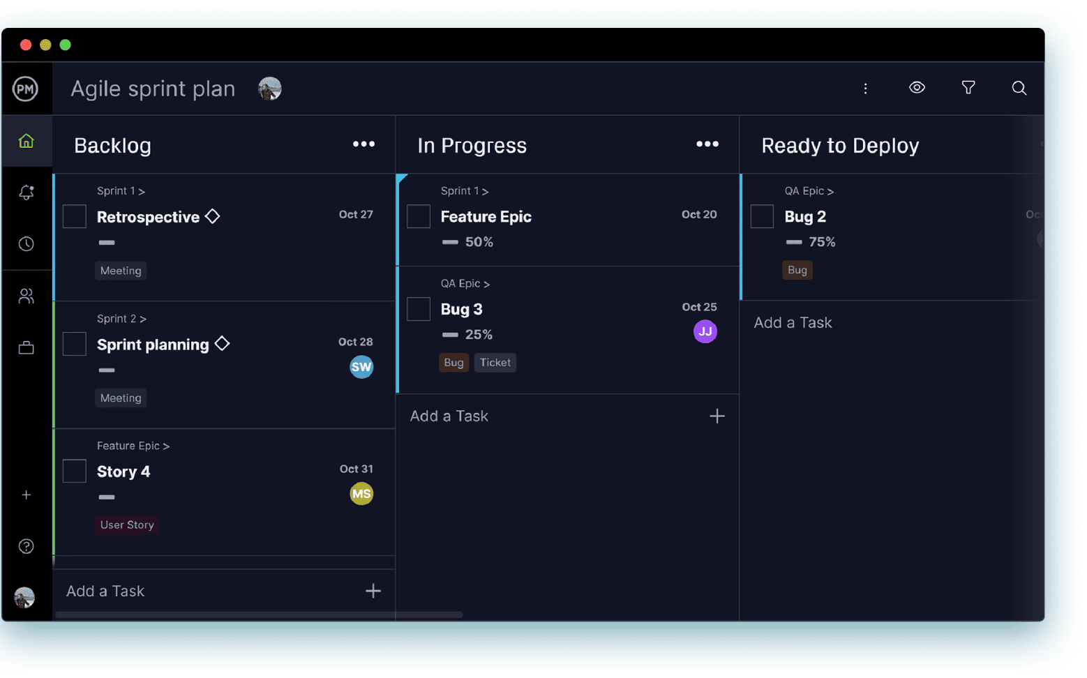 ProjectManager's multiple project management views are ideal for professional services teams